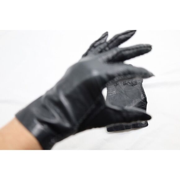 All leather Vintage Women's button Driving Gloves - Picture 3 of 4